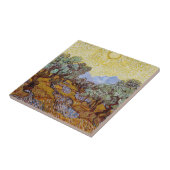 Carreau Vincent van Gogh - Oliviers, Ciel Jaune et Soleil (Côté)
