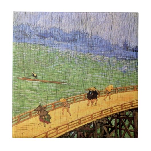 Carreau Vincent Van Gogh - Pont Dans La Pluie Art Japonais (Devant)