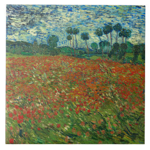 Carreau Vincent Van Gogh Poppy Field Floral Art Vintage