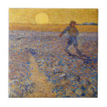 Carreau Vincent van Gogh - Sower avec réglage Sun<br><div class="desc">La tour / Sower avec réglage Sun - Vincent van Gogh,  Huile sur toile,  1888,  Arles</div>