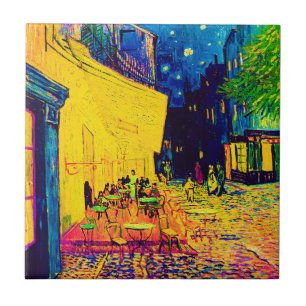 Carreau Vincent Van Gogh - Terrasse de café la nuit Pop Ar