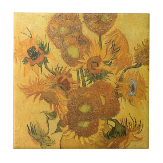Carreau Vincent van Gogh - Vase avec quinze tournesols (Devant)