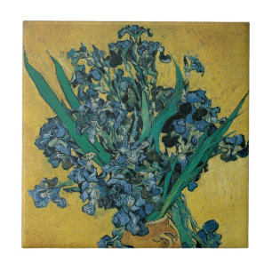 Carreau Vincent van Gogh - Vase w Irises Arrière - plan ja