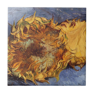 Carreau Vincent van Gogh - Vie morte : Deux tournesols cou