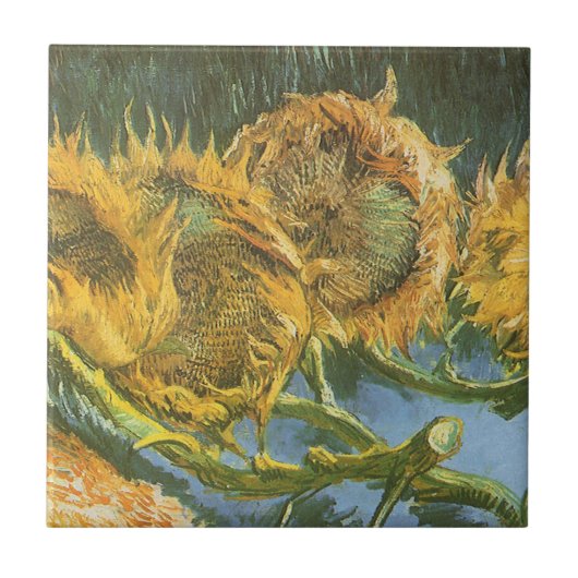 Carreau Vincent van Gogh - Vie morte : Quatre tournesols c (Devant)