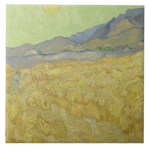 Carreau Vincent van Gogh - Wheatfield avec une Faucheuse