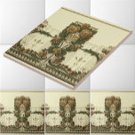 Carreau Vintage 1914 Art Nouveau Style Rose Bush<br><div class="desc">Il s'agit d'une numériquement impression améliorée dérivée d'une frise vintage de 1905 - 1915 de motifs floraux stylisés. Le motif principal contient six roses et feuillage. La couleur arrière - plan peut être customisée pour s'adapter à votre décor.</div>