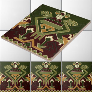 Carreau Vintage Amérindien Motif du sud-ouest