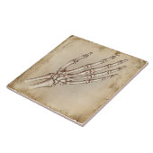 Carreau Vintage Anatomical Hand Bones Ink Drawing Sepia (Côté)