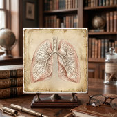 Carreau Vintage Anatomical Lungs Illustration Sketch