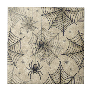 Carreau Vintage Araignées et Webs Motif Halloween