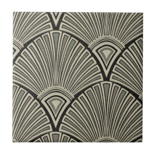 Carreau vintage, Art nouveau, beige, gris, art déco, franç