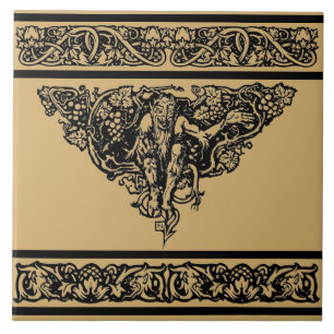 Carreau Vintage Art Nouveau Faun Floral