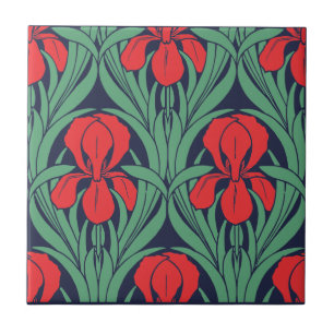 Carreau Vintage Art Nouveau Iris motif
