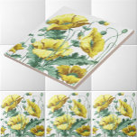 Carreau Vintage Art Nouveau Pépites Jaunes Frieze Motif<br><div class="desc">Il s'agit d'un numériquement imprimé rehaussé d'un ancien motif de fleur de pavot jaune de 1900 à 1915 Art nouveau. Vous pouvez customiser la couleur arrière - plan.</div>