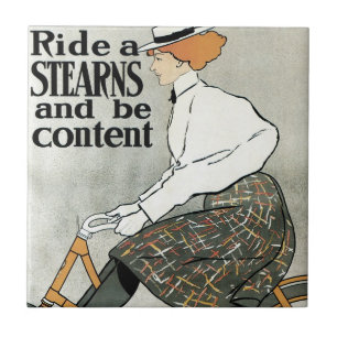 Carreau Vintage Art Nouveau, Roulez sur des vélos Sterns B