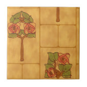 Carreau Vintage Arts & Crafts Floral Bouquets Pattern (Devant)