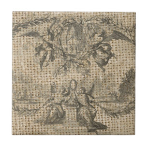 Carreau vintage burlap religieux paradis victorien ange
