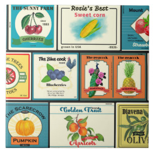 Carreau Vintage canned goods-Fruit labels