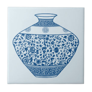 Carreau Vintage Chinoiserie Vase Ginger Jar