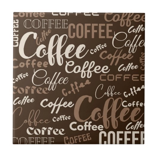 Carreau Vintage Coffee Typography Pattern (3) (Devant)