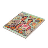 Carreau Vintage Comics Retro Restaurant (Côté)