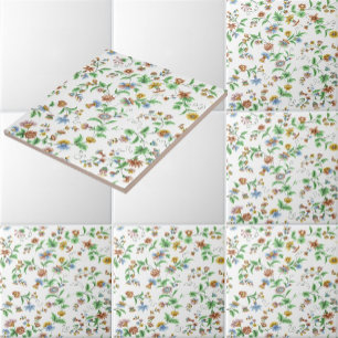 Carreau Vintage Cornflowers Roses & Pois doux Motif