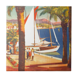 Carreau Vintage Côte d'Azur Voyage en France