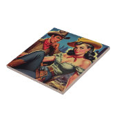 Carreau Vintage Cowboy et Cowgirl (Côté)