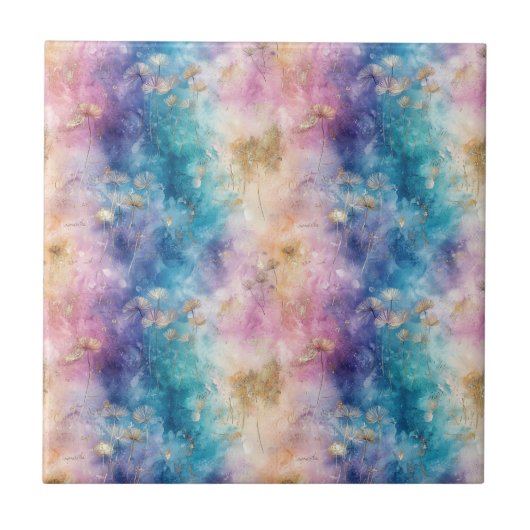 Carreau Vintage Dandelion Abstract Pattern (2) (Devant)