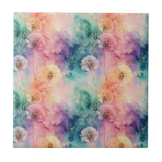 Carreau Vintage Dandelion Abstract Pattern (5) (Devant)