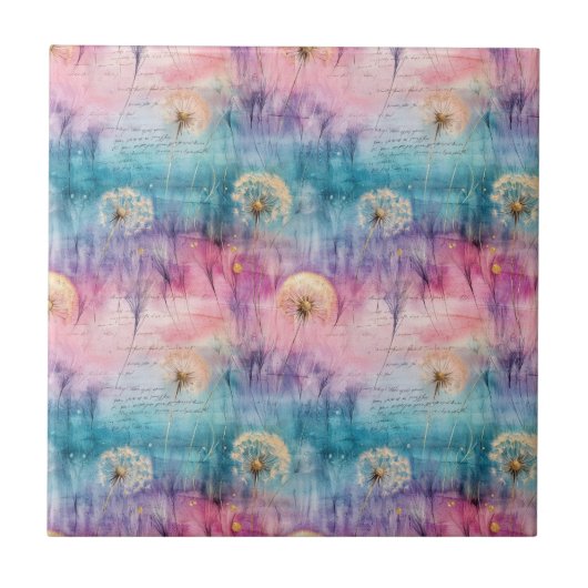 Carreau Vintage Dandelion Abstract Pattern (6) (Devant)