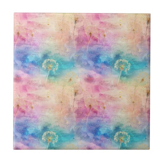 Carreau Vintage Dandelion Abstract Pattern (7) (Devant)