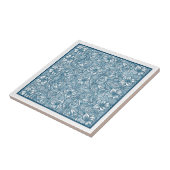 Carreau Vintage Delft Blue Botanical Lily Motif (Côté)