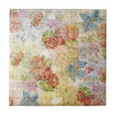 Carreau Vintage Distressed Flower Pattern (Devant)