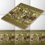 Carreau Vintage époque victorienne Anglo Rose japonais Fri<br><div class="desc">Il s'agit d'une numériquement impression améliorée d'un ancien modèle motif de style frise de style anglais japonais esthétique de l'époque victorienne de 1887. Vous pouvez customiser la couleur arrière - plan.</div>