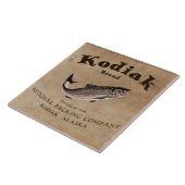 Carreau Vintage Étiquette Saumon Kodiak (Côté)