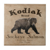 Carreau Vintage Étiquette Saumon Kodiak (Devant)