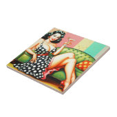 Carreau Vintage fille de boisson (Côté)