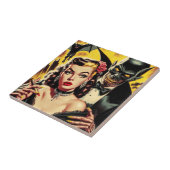 Carreau Vintage fille Déplaisante (Côté)