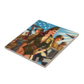 Carreau Vintage fille militaire (Côté)