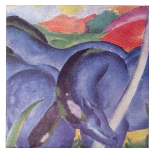 Carreau Vintage Franz Marc Les Grands Chevaux Bleus (Devant)