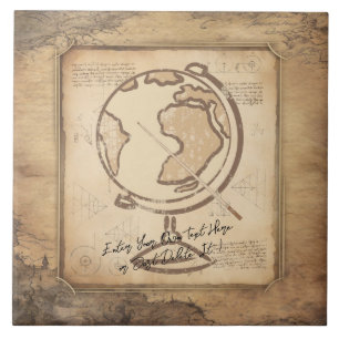 Carreau Vintage Globe. Géographie et histoire Cadeau de l'