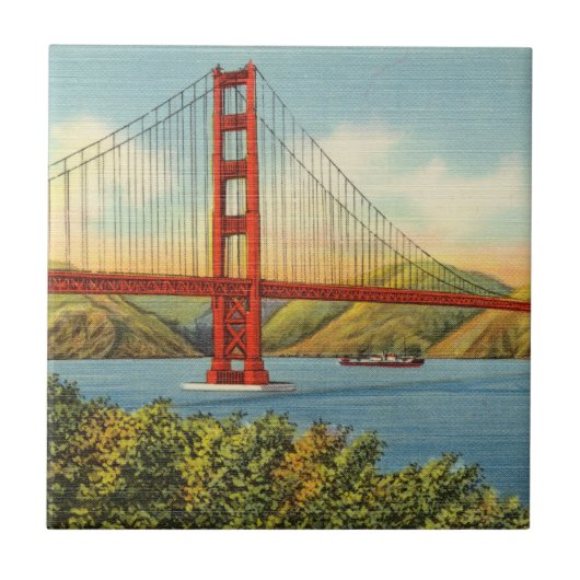 Carreau Vintage Golden Gate Bridge San Francisco Travel (Devant)