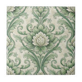 Carreau Vintage green botanical pattern (Devant)