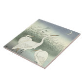 Carreau Vintage Japonais 3 Hérons Sous Crescent Moon (Côté)