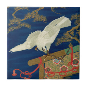Carreau Vintage japonais White Hawk Art G.A. Audsley