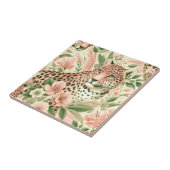 Carreau Vintage léopard de la jungle florale (Côté)