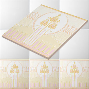 Carreau Vintage Mackintosh Inspiré Rose Frieze