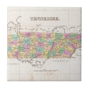 Carreau Vintage Map of Tennessee